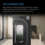 AC Infinity CLOUDLAB 722, Advance Grow Tent 2x2, Thickest 1 in. Poles and 2000D Canvas, Highest Reflective Mylar, Largest Zipper Windows, 24" x 24" x 72" - AC-CBA722