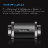 AC Infinity Inline Duct Silencer, 6-Inch - AC-DSA6