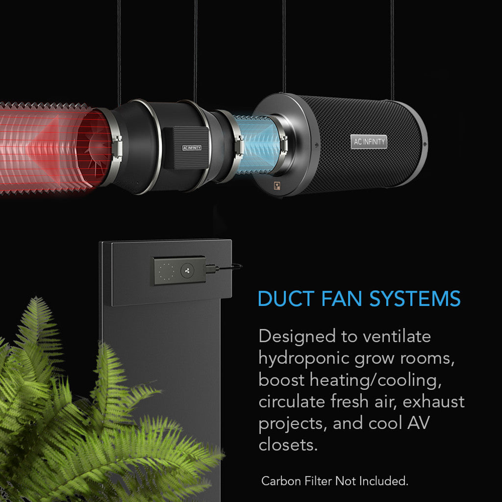 AC Infinity CLOUDLINE S8, Quiet Inline Fan 8" with Speed Controller