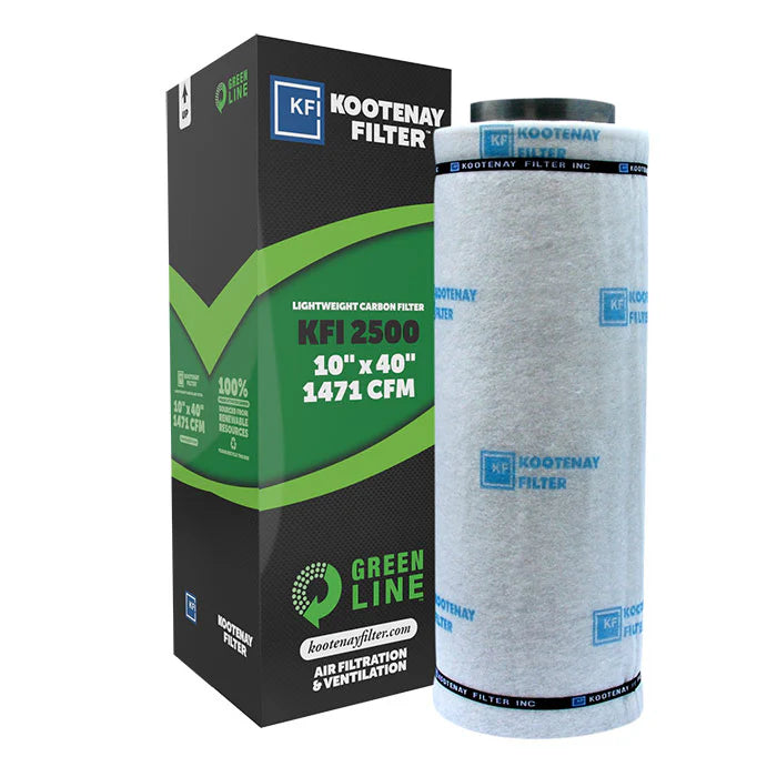 Kootenay Green Line Carbon Filter GL 2500 w/ 10" flange x40", 1471cfm