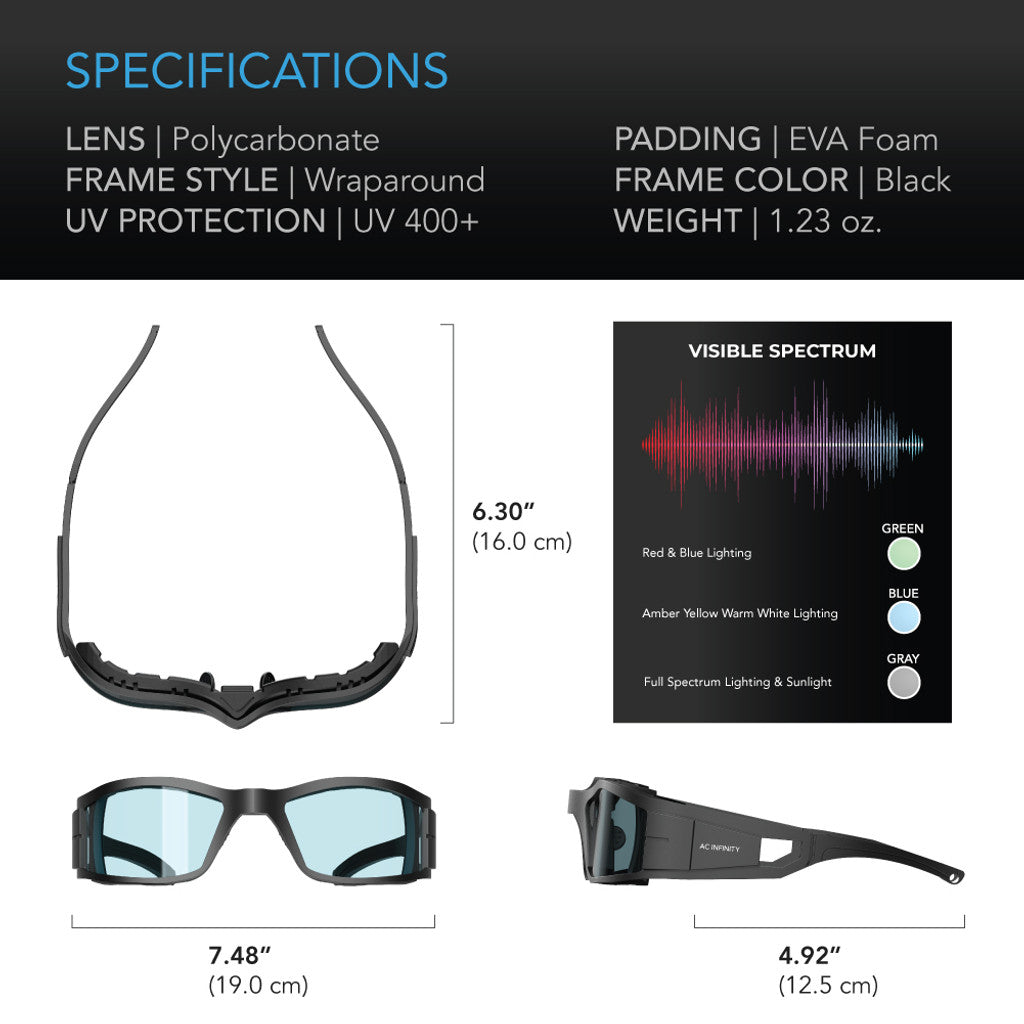 AC Infinity Glasses with 3 Color Correcrtive Lenses AC-UGA3
