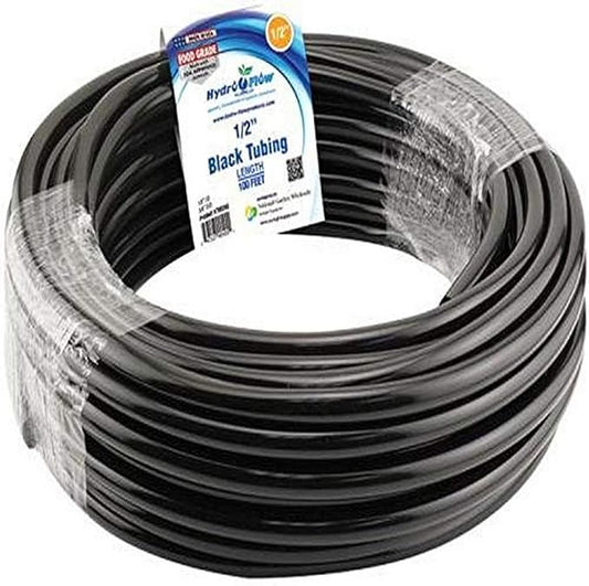 HydroFlow Vinyl Tubing 1/2" ID - 5/8" OD 100ft - Black