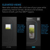 AC Infinity CLOUDLAB 722, Advance Grow Tent 2x2, Thickest 1 in. Poles and 2000D Canvas, Highest Reflective Mylar, Largest Zipper Windows, 24" x 24" x 72" - AC-CBA722