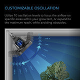 AC Infinity CLOUDRAY S9, Grow Tent Clip Fan 9” with Long-Life EC Motor, 10-Level Dynamic Wind Modes & Fan Speeds, 10-Level Auto Oscillation - AC-CCS9