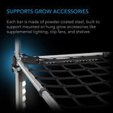 AC Infinity Heavy-Duty Mounting Bars for All 3x3' Grow Tents, High Airflow CFM Kit Supports Tent Walls, Trellis and Supplemental Lights Mounting - AC-HCA33