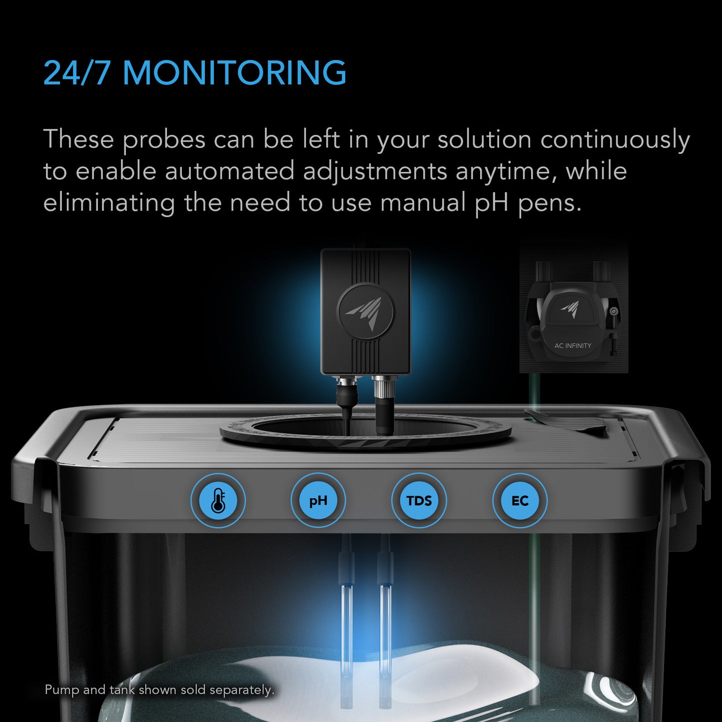 AC Infinity AI Hydro Sensor, for pH, EC, TDS and Water Temp Data Tracking AC-HDS3