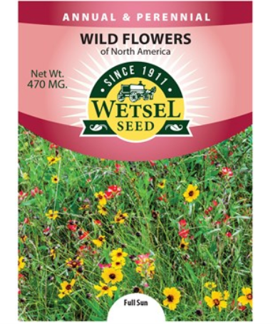 Wetsel Seed Annual and Perennial, "North America Wildflower Mix" 470mg
