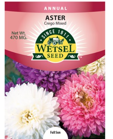 Wetsel Seed Annual, "Crego Mixed Aster" 470mg