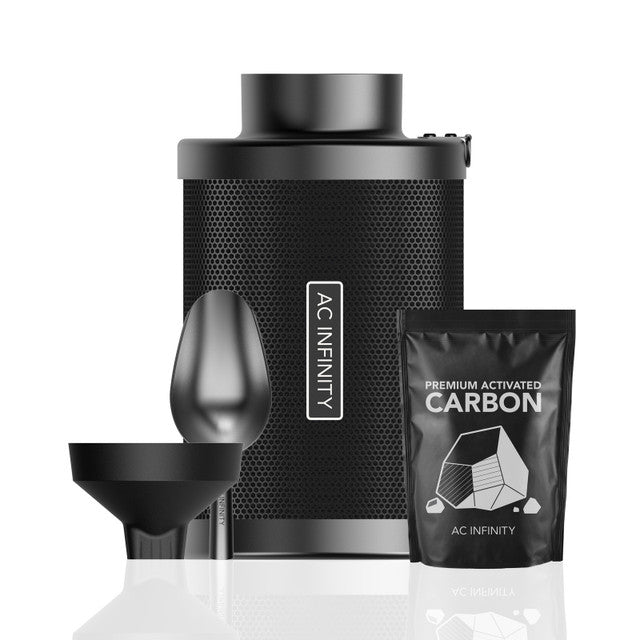AC Infinity Refillable Carbon Filter Kit, with Charcoal Refill, 4-Inch AC-RCF4
