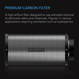 AC Infinity Duct Carbon Filter, Australian Charcoal, 12-Inch - AC-DCF12