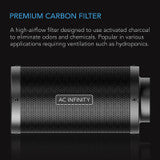 AC Infinity Duct Carbon Filter, Australian Charcoal, 8-Inch  AC-DCF8