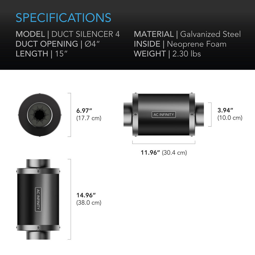 AC Infinity Fan Silencer 4"