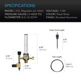 AC Infinity CO2 Regulator, Carbon Dioxide Monitor with Solenoid Valve and Gas Flow Meter - AC-CRA5