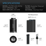 AC Infinity Duct Carbon Filter, Australian Charcoal, 6-Inch AC-DCF6