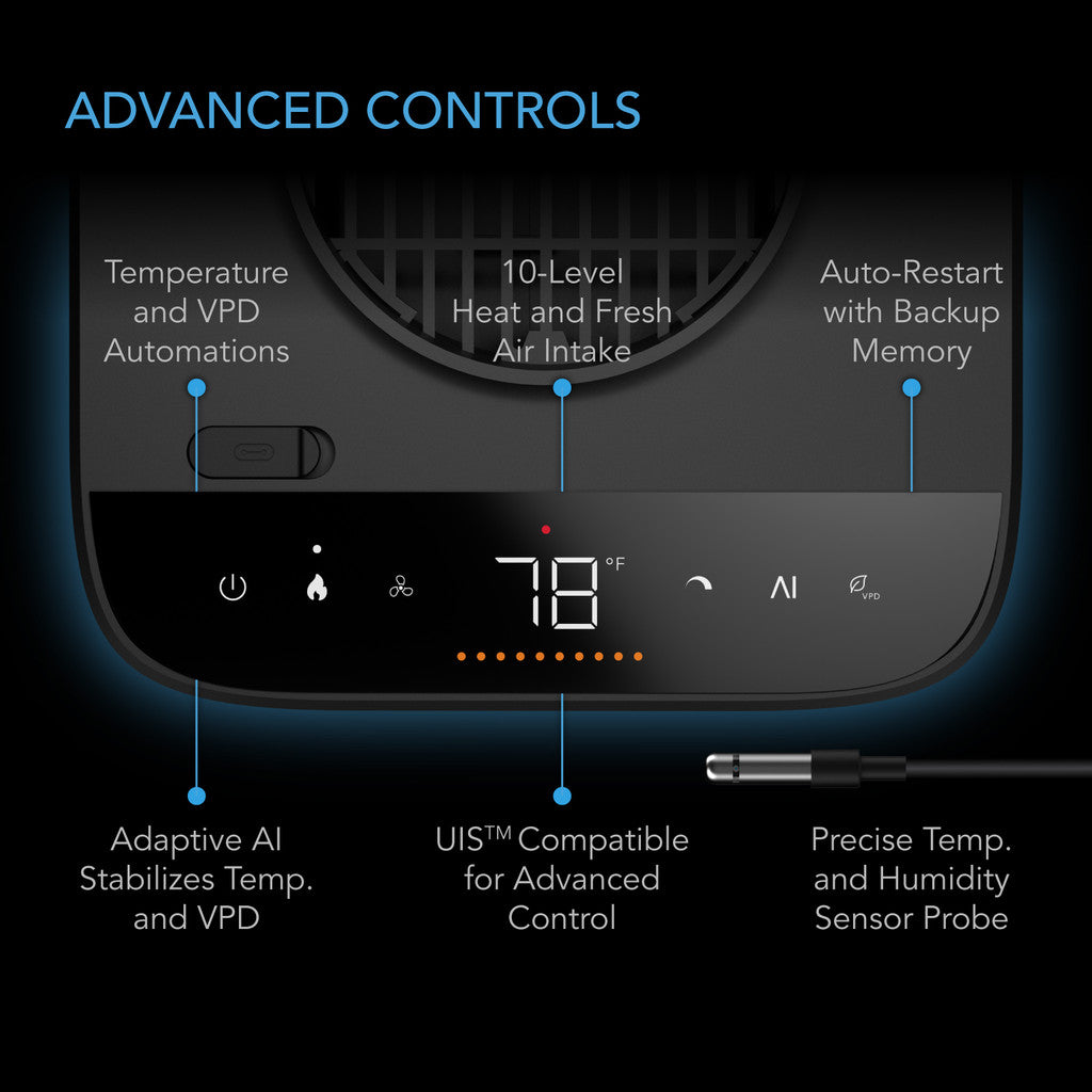 AC Infinity THERMOFORGE T7, Plant Heater 1000W with AI-Powered VPD Temp Controller AC-SFT7