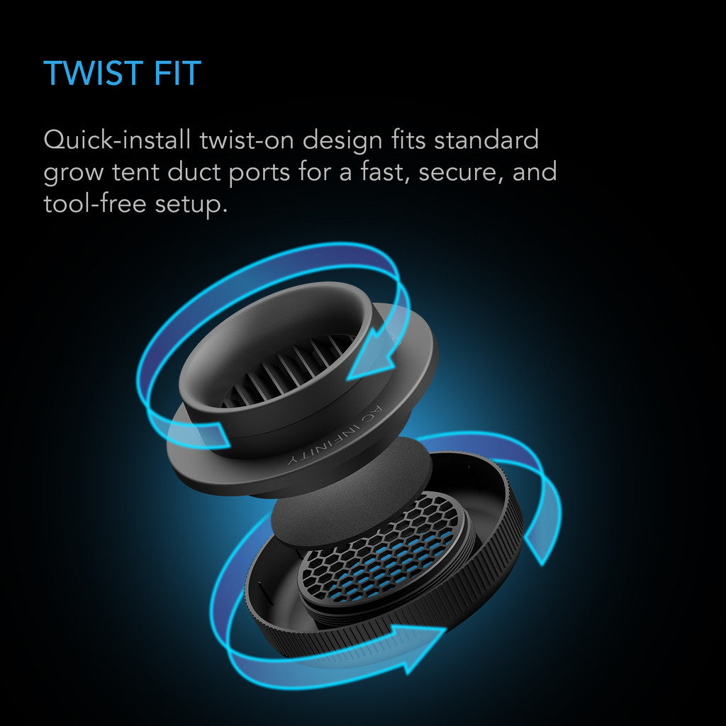 AC Infinity Grow Tent Duct Vent Attachment 6" 2-Pack, Light-Blocking & Dust-Resistant AC-GDV6
