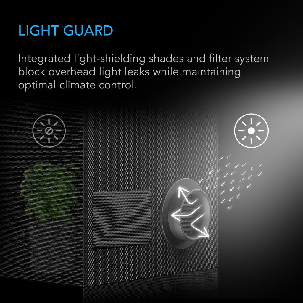 AC Infinity Grow Tent Duct Vent Attachment 8" 2-Pack, Light-Blocking & Dust-Resistant AC-GDV8