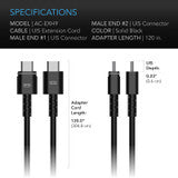 AC Infinity UIS Controller to Device Cable for Controller AI+, Controller 69 Pro and Pro+, Male to Male, 10 ft. - AC-EXH9