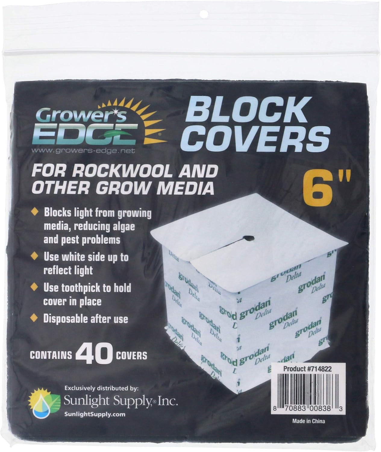 Grower's Edge Block Covers 6in 40pk