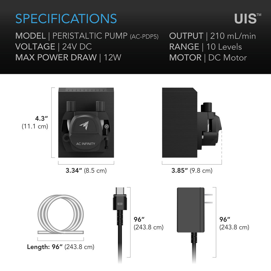 AC Infinity Peristaltic Pump 2 Outlet Doser AC-PDP5