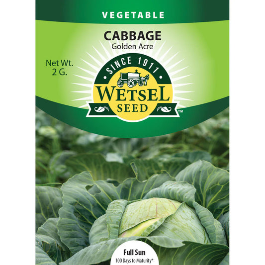Wetsel Seed Vegetable, "Golden Acre Cabbage" 2g